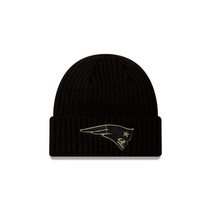 NFL New England Patriots Salute To Service Cuff Knit (OBQ5248) - Black New Era Beanies